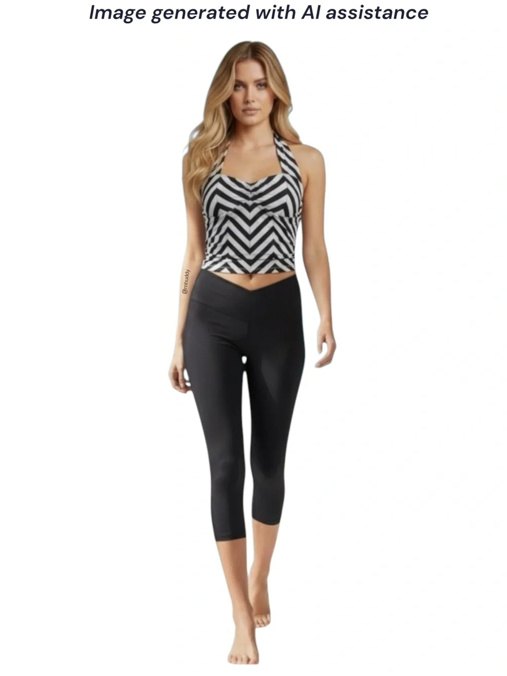 Melissa Simone XS black capri swim pants
